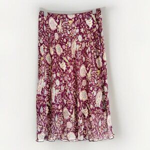 VTG Jody California Purple Floral Skirt Large Fairy Y2K Dainty Floral Feminine
